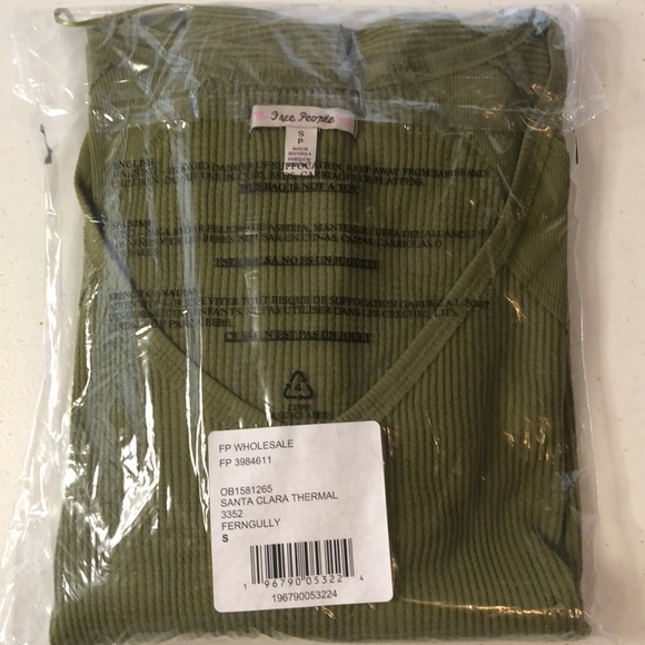 NWT Free People Santa Clara Thermal Top in Ferngully - Picture 11 of 13